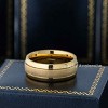 Jewelry Avalanche Gold IP Sandstone Finish Dome Tungsten Carbide Wedding Band, Comfort-fit, 8mm - 3 of 4