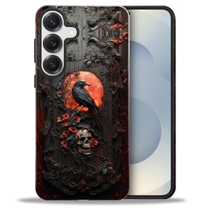 BONGEEK Case Compatible with Samsung Galaxy S25,Scratch Resistant Hybrid 2-Layer Hard Shell Bright Phone Case,Raven Gothic Dark - 1 of 4