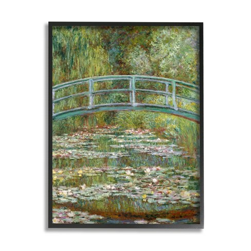 Stupell Industries Bridge Over Lilies Monet Classic Painting Black ...