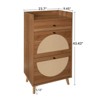 ALEXOUN Freestanding Shoe Rack with 2 Flip Drawers & 1 Drawer for Home Entryway, Living Room, Bedroom Small Spaces,Brown - 3 of 4