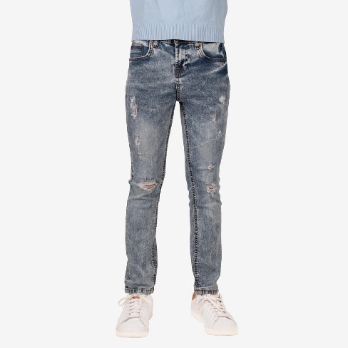 Raw X Boy's Rip And Repair Jeans In Lt Blue Size 18 : Target