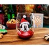 Silver Buffalo Disney Mickey Mouse Santa Hat Teardrop Stemless Wine Glass | Holds 20 Ounces - 3 of 4