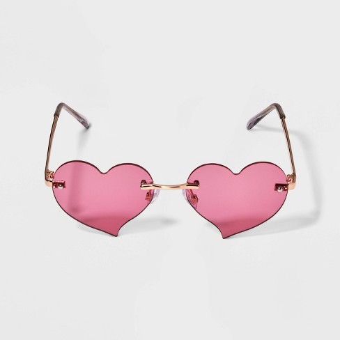 Pink heart store shaped glasses