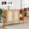vidaXL SENJA Sideboard Buffet Storage Cabinet Rattan Look Solid Wood Pine, with 3 Open Compartments - 2 of 2