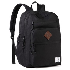 School Backpack for Men, Unisex Large Bookbag Schoolbag Casual Daypack for High School/College/Teens/Travel/Work Black - 1 of 4