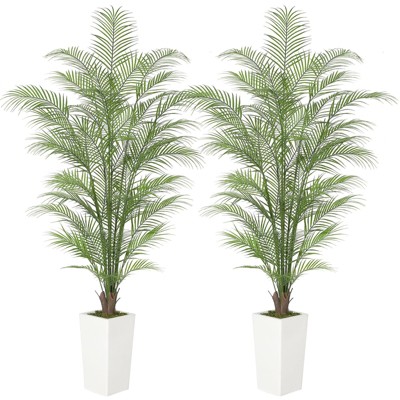 4FT Faux Areca Palm Plants Fake Palm Tree w/ 44 Realistic Trunks & Full Lifelike Palm Leaves Artificial