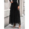 Tulle Skirts for Women 2025 Fall Fashion Elastic High Waisted Fairy Tiered Flowy A-Line Casual Maxi Long Skirt - 3 of 4