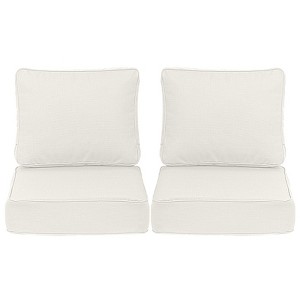 Aoodor Outdoor Patio Chair Cushions Set, Sunbrella Fabric Weather-Resistant Outdoor Cushion with Individual Pocket Springs, Set of 2 - 1 of 4