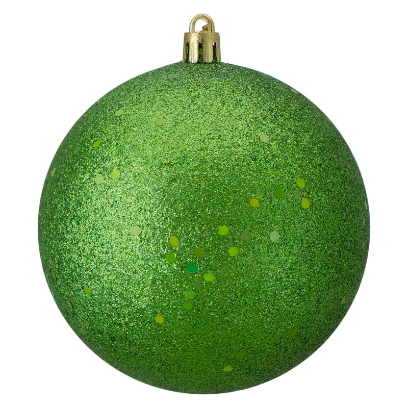 Northlight 4" Shatterproof Holographic Glitter Christmas Ball Ornament - Green, 1 of 3