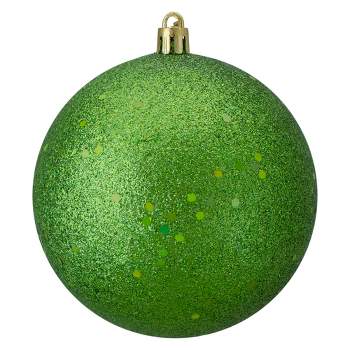 Northlight 4" Shatterproof Holographic Glitter Christmas Ball Ornament - Green