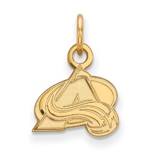 Black Bow Jewelry 10k Yellow Gold Colorado Avalanche NHL Extra Small Pendant - 1 of 3