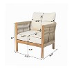 Christopher Knight Home Celeste Patio Rope Weaving Acacia Wood Upholstered Club Chair - 3 of 4