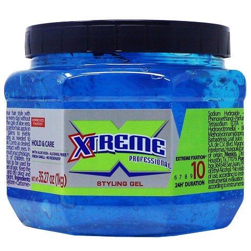 Xtreme Pro-Expert Blue Styling Hair Gel, 24-Hours Control With Aloe Vera,  8.81 oz Jar (Pack of 24)