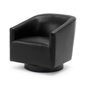 NicBex Faux Leather Accent Chair,Upholstered Living Room Chairs with Curved Backrest and Wood Base,Modern Armchair,Club Chairs for Living Room - 1 of 4