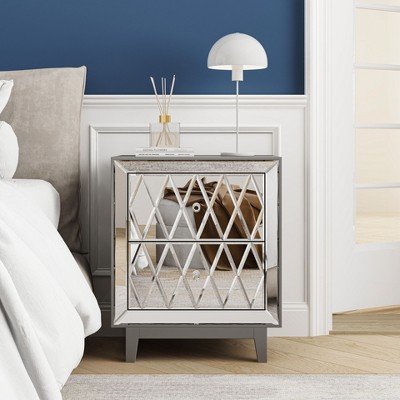 NicBex Nightstand with 2 Drawers,Modern Bedside Table with Unique Design,Side Table for Bedroom,Living Room