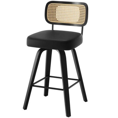 Bekrvio 29'' Swivel Counter Height Bar Stools, Faux Leather