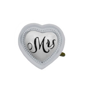 VIP Metal 2.5 in. White Mrs Heart Shaped Knob - 1 of 4