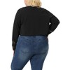 Agnes Orinda Women's Plus Size Mesh Long Sleeve Open Front Office Cropped Shrug - 4 of 4