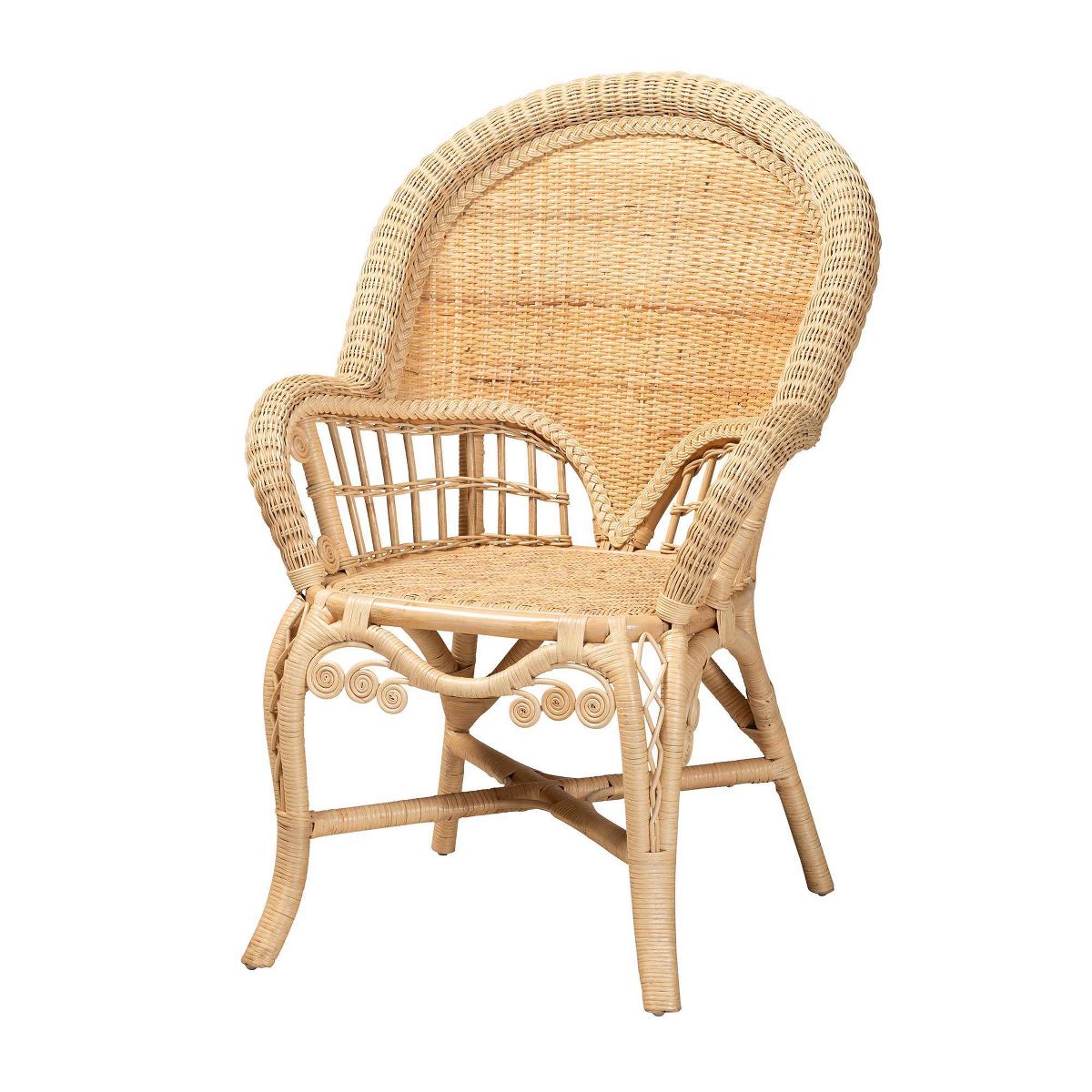 bali & pari Ratu Rattan Accent Chair: Handcrafted, Bohemian Design, No Assembly Required - thumbnail 2
