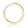 Guili Young Adults/Teens 14k Yellow Gold Plated with Cubic Zirconia White Enamel Half & Half Slim Stacking Ring - 2 of 3