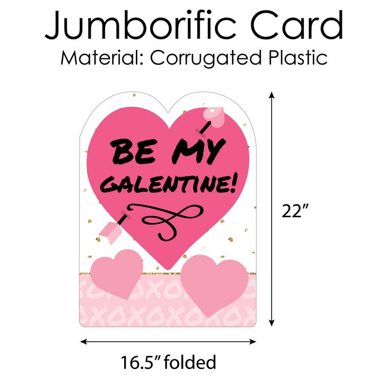 Big Dot of Happiness Be My Galentine - Valentine's Day Giant Greeting Card - Big Shaped Jumborific Card, 4 of 7