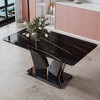 NicBex 71 Inch Rectangle Dining Table with Imitation Marble Patterned Glass Tabletop for 6 to 8,Living Meeting Room - 2 of 4