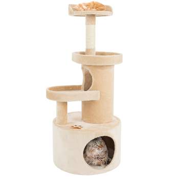 Pet Adobe Cat 4-Tier Kitty Condo and Scratching Post