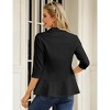 Womens Open Front Peplum Hem 3/4 Sleeve Casual Blazer Cardigan Jacket - 2 of 4