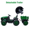 Acekool 12V Electric Ride-On Tractor with Trailer & Remote Control, Music, LED Lights, Safety Belt, 3 Speeds, Battery Powered Kids Vehicle - 3 of 4