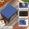 Tangkula Set of 2 Patio PE Rattan Ottomans w/ Soft Zippered Cushions for Deck Outdoor - 3 of 4