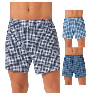 INSPIRE CHIC Men's 3 Pack Classic Plaid Pattern Boxer Shorts - 1 of 4