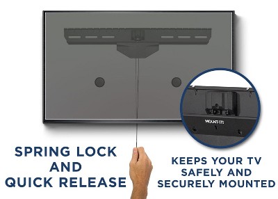 Mount-It! No Stud TV Wall Mount, Low-Profile Tilting Hanger Mount for No Drill Dry Wall Installation