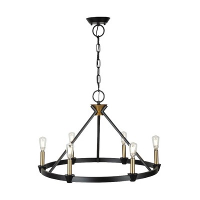 Artcraft Lighting Notting Hill 6 - Light Chandelier in  Black/Brushed Brass