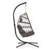 Egg Chair With Stand,Wicker Hanging Patio Egg Chair With UV Resistant Cushion,Outdoor Swing Chair,Egg Chairs For Patio-Cuddlewood - 4 of 4