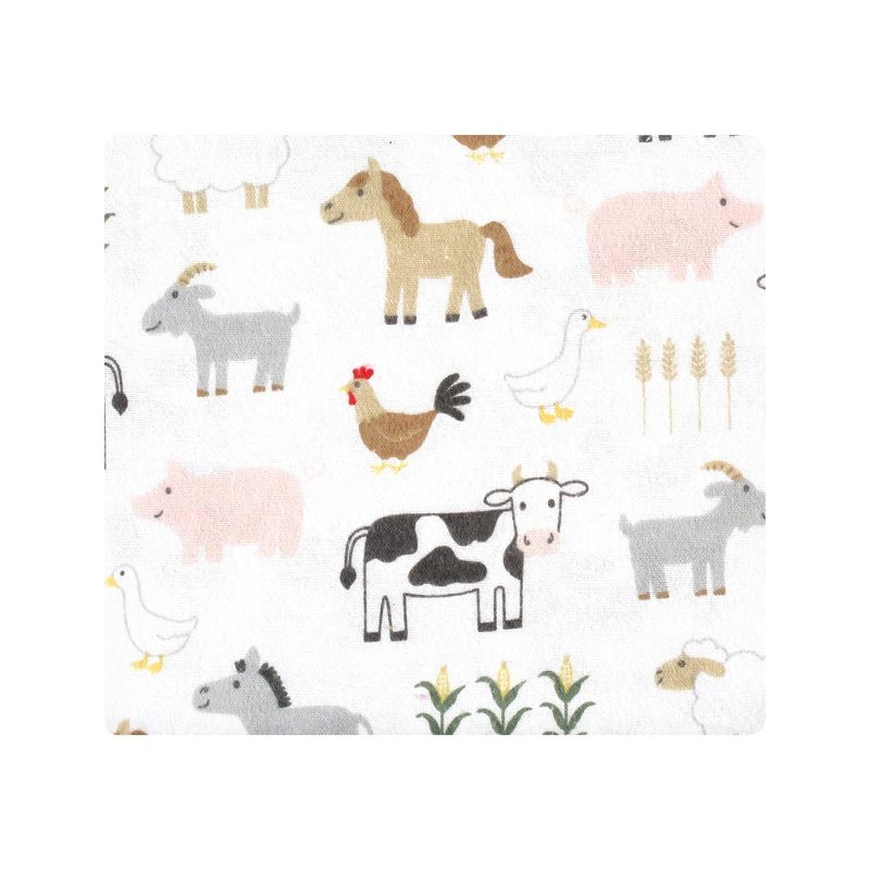 Hudson Baby Cotton Flannel Receiving Blankets, Cute Farm, One Size, 3 of 7