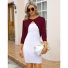 Women's 3/4 Sleeve Cardigans Elegant Crochet Open Front Shrug Cropped Sweaters Knit Shrug Sweaters Bolero for Dresses - 2 of 4