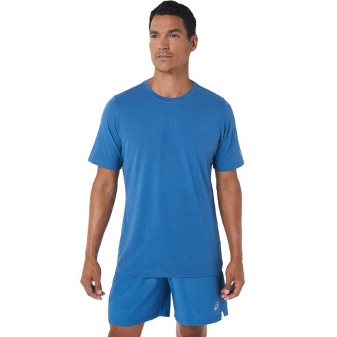 Asics Men's Short Sleeve Hthr Tech Top Running Apparel, S, Blue : Target