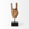 HomeRoots 13" Brown Metal Hand Tabletop Sculpture - 4 of 4