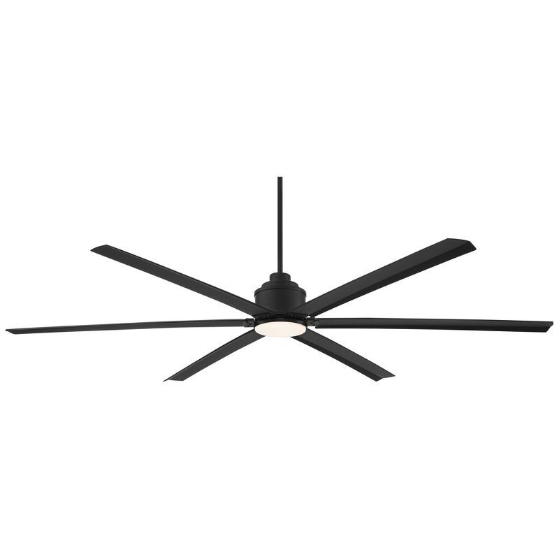 84" Casa Vieja Modern Industrial Outdoor Ceiling Fan with Dimmable LED Light Remote Control Matte Black Wet for Patio Exterior, 1 of 10