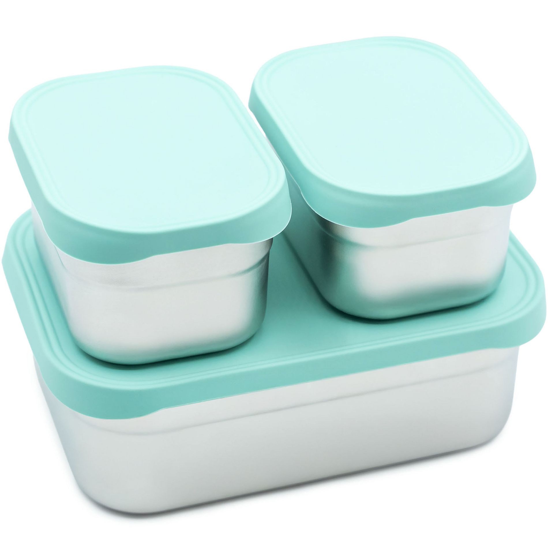 WeeSprout Stainless Steel Lunch Box Set - Pastel Mint
