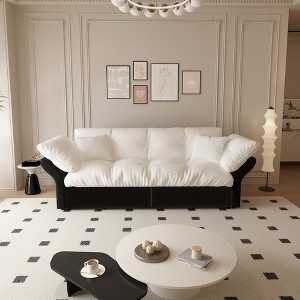 AENKYO 75-inch multi-functional sofa bed, L-shaped sofa, pull-out sofa, adjustable backrest, tool-free installation, Velvet - 1 of 4