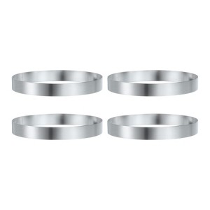 Unique Bargains Stainless Steel Seamless Nonstick Mirror Coating Round Cake Ring 4 Pcs - 1 of 4