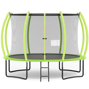 BestMassage Trampoline 8FT/10FT/12FT/14FT  Round Outdoor Trampolines with Safety Enclosure Net Safe ASTM Certified Family Fun for Kids and Adults - 1 of 4