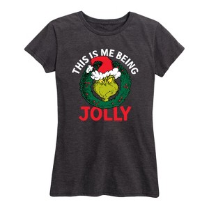 Women's - Dr. Seuss - The Grinch This Is Me Being Jolly Short Sleeve Graphic T-Shirt - 1 of 4