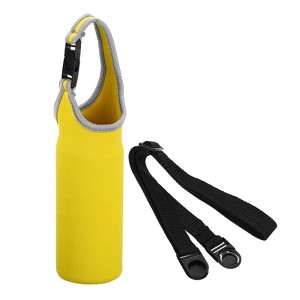Unique Bargains Neoprene Insulated Removable Adjustable Shoulder Straps Water Bottle Sling Bag 2.64"x7.28" Yellow - 1 of 4