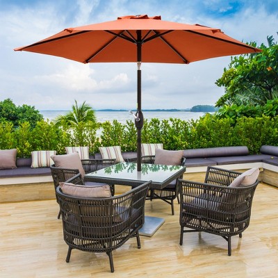 Sonkuki 7.5 ft Patio Market Crank and Tilt Umbrellas,  UV-Resistant Canopy