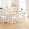 Counter Height Bar Stools, 24 Inch PU Leather Barstools with Heavy Duty Metal Legs, Thick Saddle Seats Breakfast Stools for Kitchen Island, Bar - 3 of 4