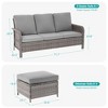 Sonkuki 3 Pieces Outdoor Patio Furniture Sets, Rattan Sofa with Ottoman Wicker Set for Backyard Porch, Garden, Poolside, Balcony - 3 of 4