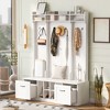 Entryway Hall Tree With Shoe Bench, Entryway Bench with Coat Rack, 58.8'' Wide Coat Rack Storage Shelf for Small Spaces Living Room Hallway - 2 of 4