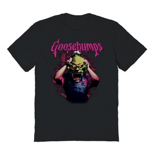 Goosebumps Men's Pink Mask Short Sleeve Graphic Cotton T-Shirt - 1 of 1
